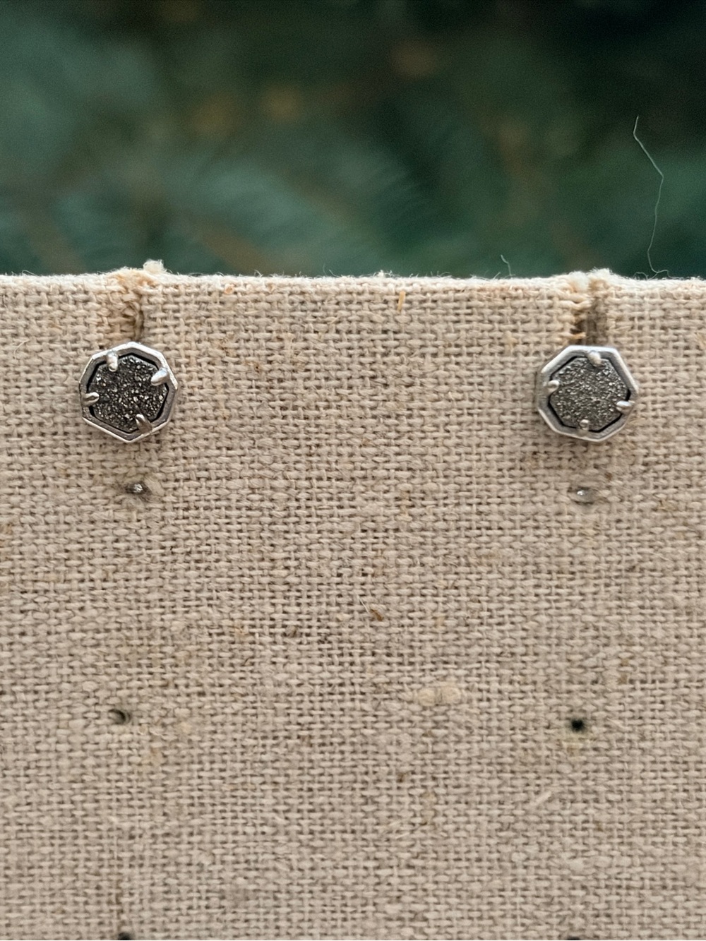 Kendra Scott Tessa Silver Stud Earrings Silver Drusy Pentagon